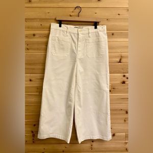 NWT Point Sur Size 32 (14) High Rise Wide Leg Cropped Denim Pants